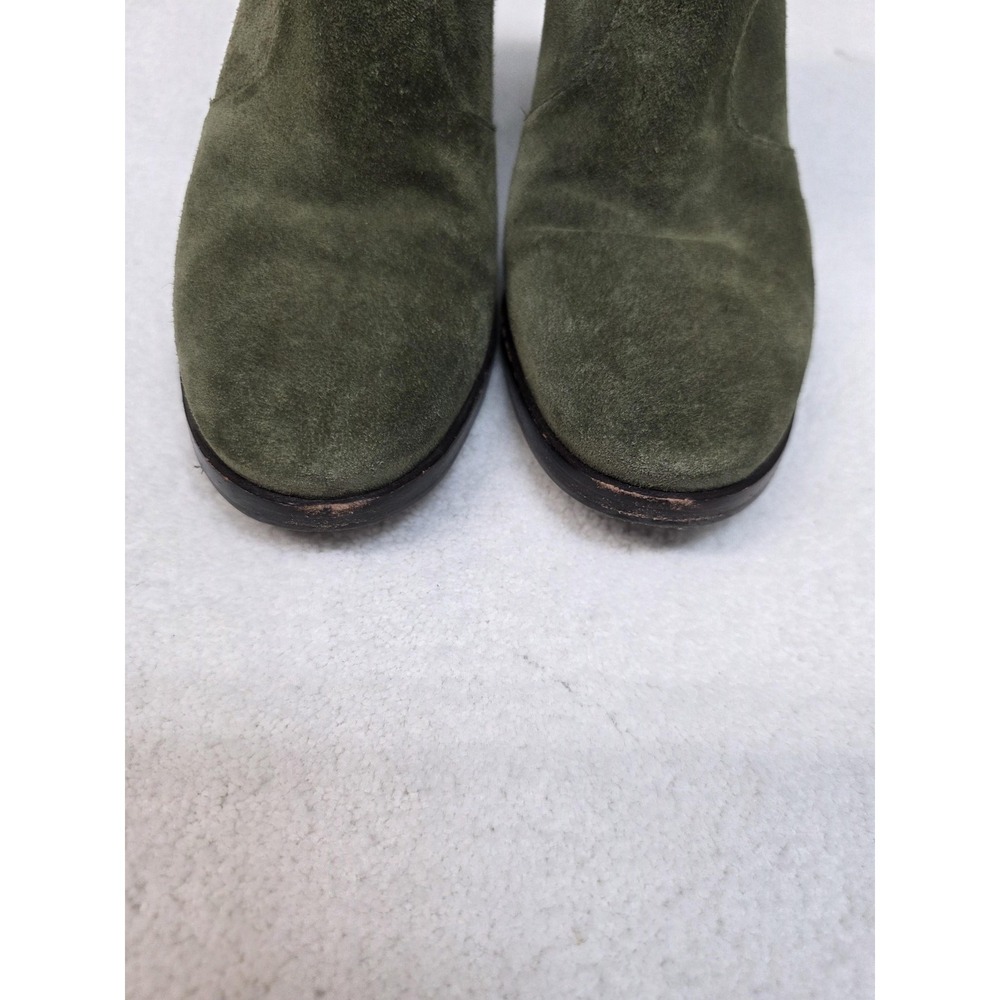 Tory Burch Olive Green Suede Marsden Ankle Boots Size 8M Womens Gold Booties - Picture 4 of 7